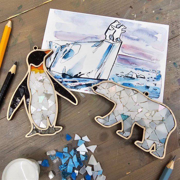 Северный полюс набор для творчества пингвин и мишка белый - фото 5643